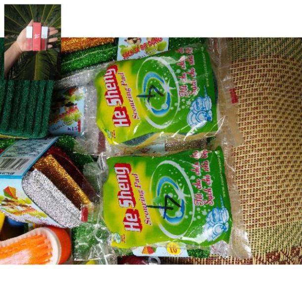 [Sale50%]Miếng rửa chén xanh cứng kèm mút