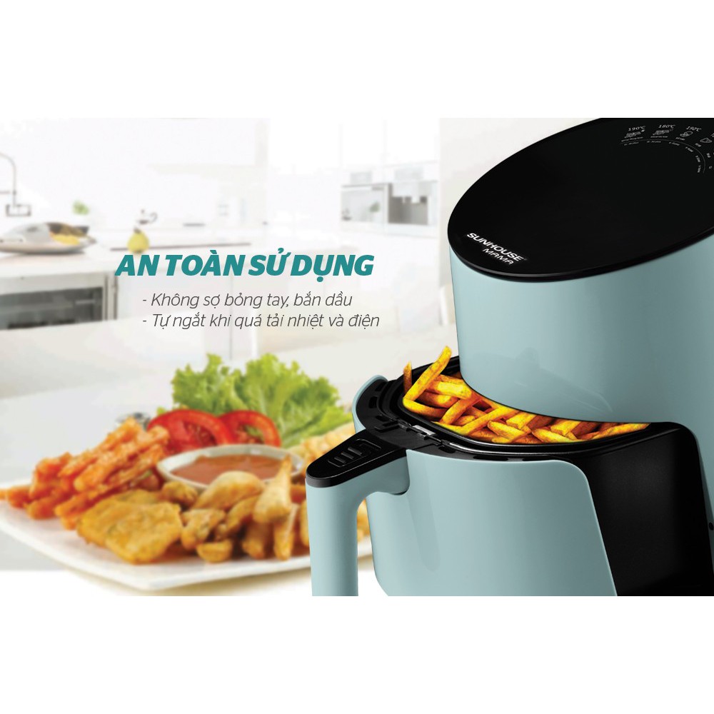 Nồi chiên không dầu 3,5L SUNHOUSE Mama SHD4085G tiết kiệm điện đa năng an toàn