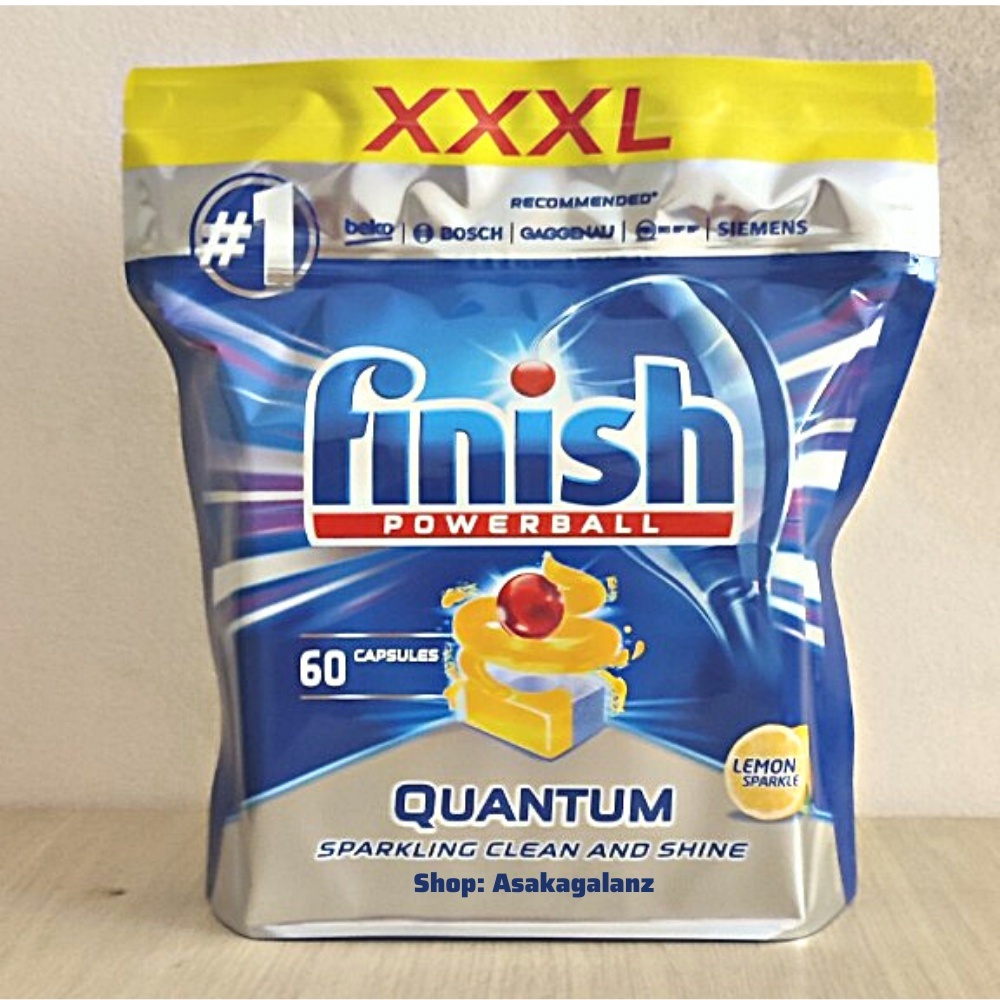 [MỚI 2021] Viên rửa bát Finish quantum Max 60 viên - Nhập khẩu Châu Âu