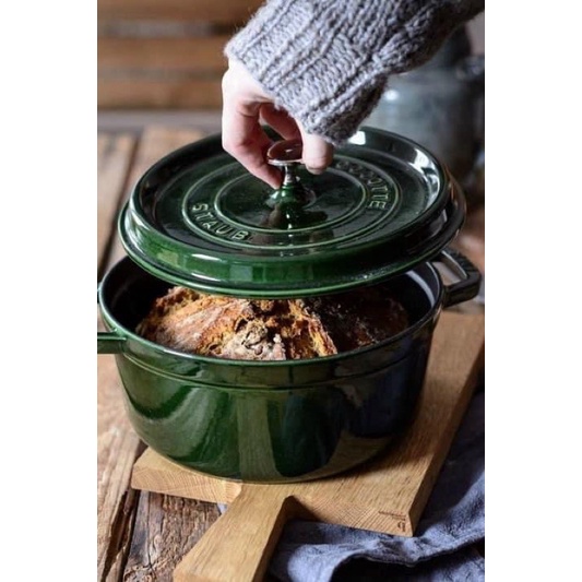 NỒI GANG STAUB COCOTTE basil green 24cm màu xanh húng chính hãng đủ bill