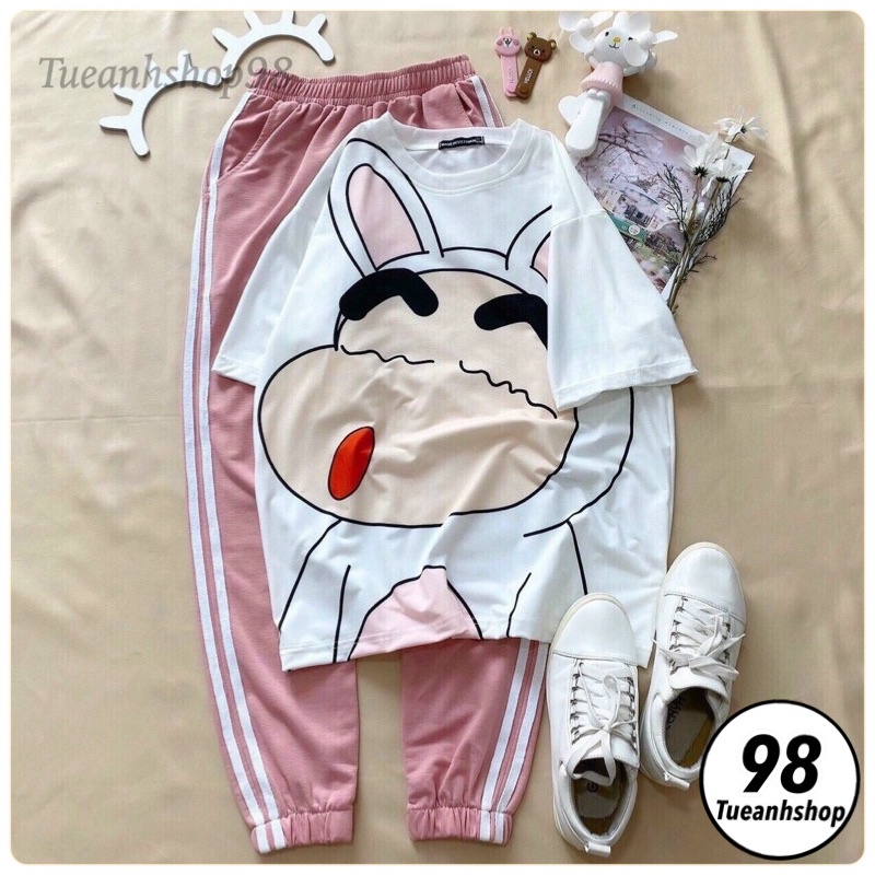 [RẺ VÔ ĐỊCH] ✅✅FULL SET ÁO 3D Cartoon+ QUẦN JOGGER TRƠN SỌC CAO CẤP SIÊU HOT - Set Đồ Bộ Nữ Quần Dài Thể Thao