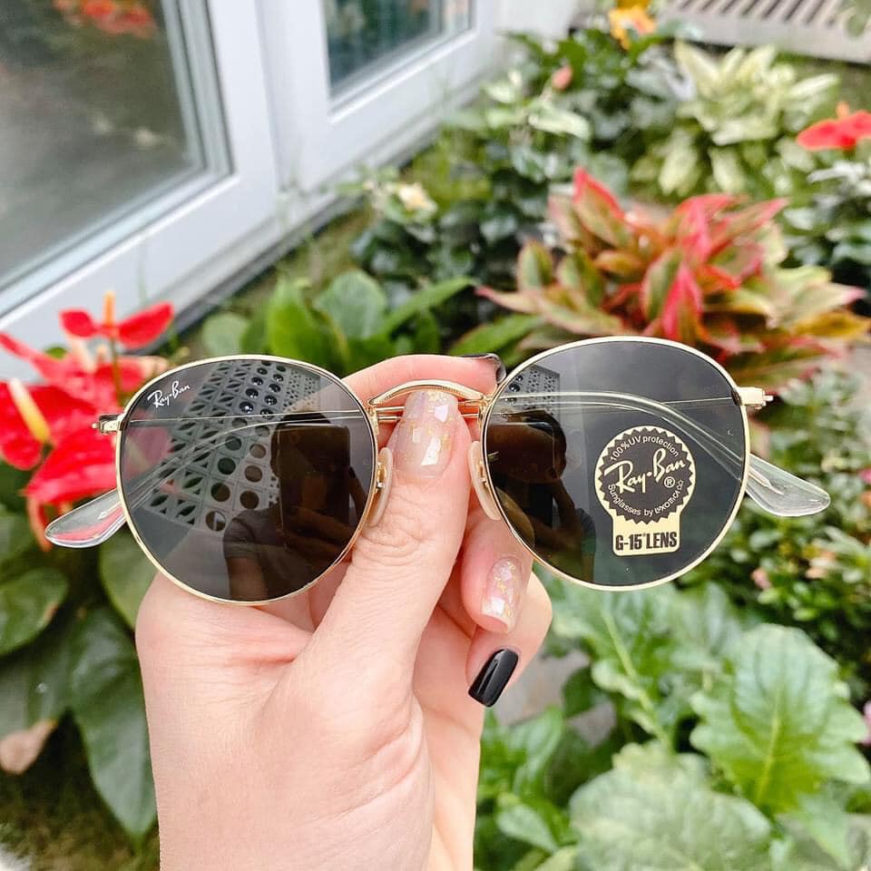 Kính mát nữ chính hãng Rayban Classic Round mắt tròn gọng vàng mã RB3447 - Size 53mm