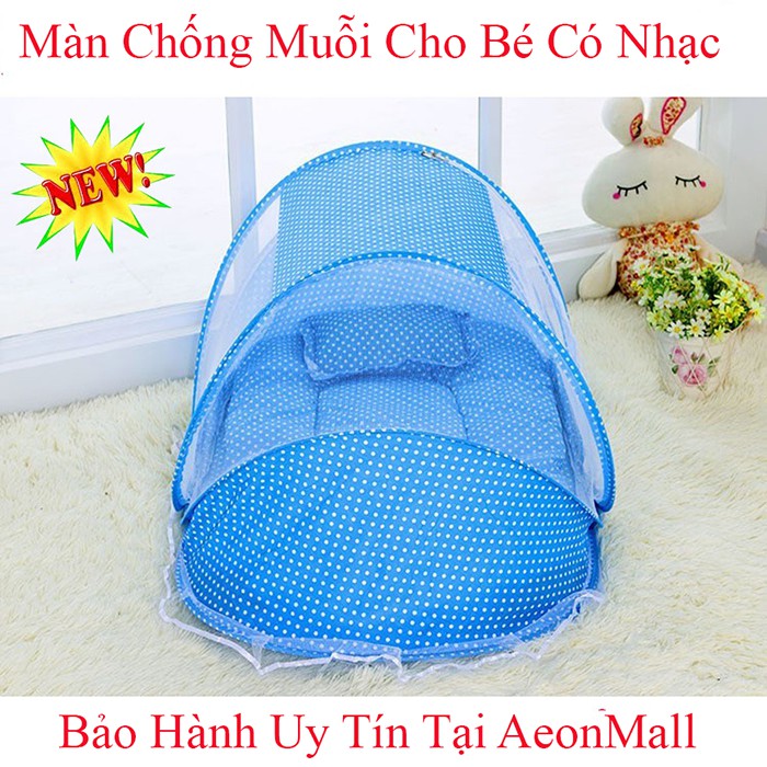 Mùng Chụp Có Nhạc Cho Bé (Xanh - hồng )