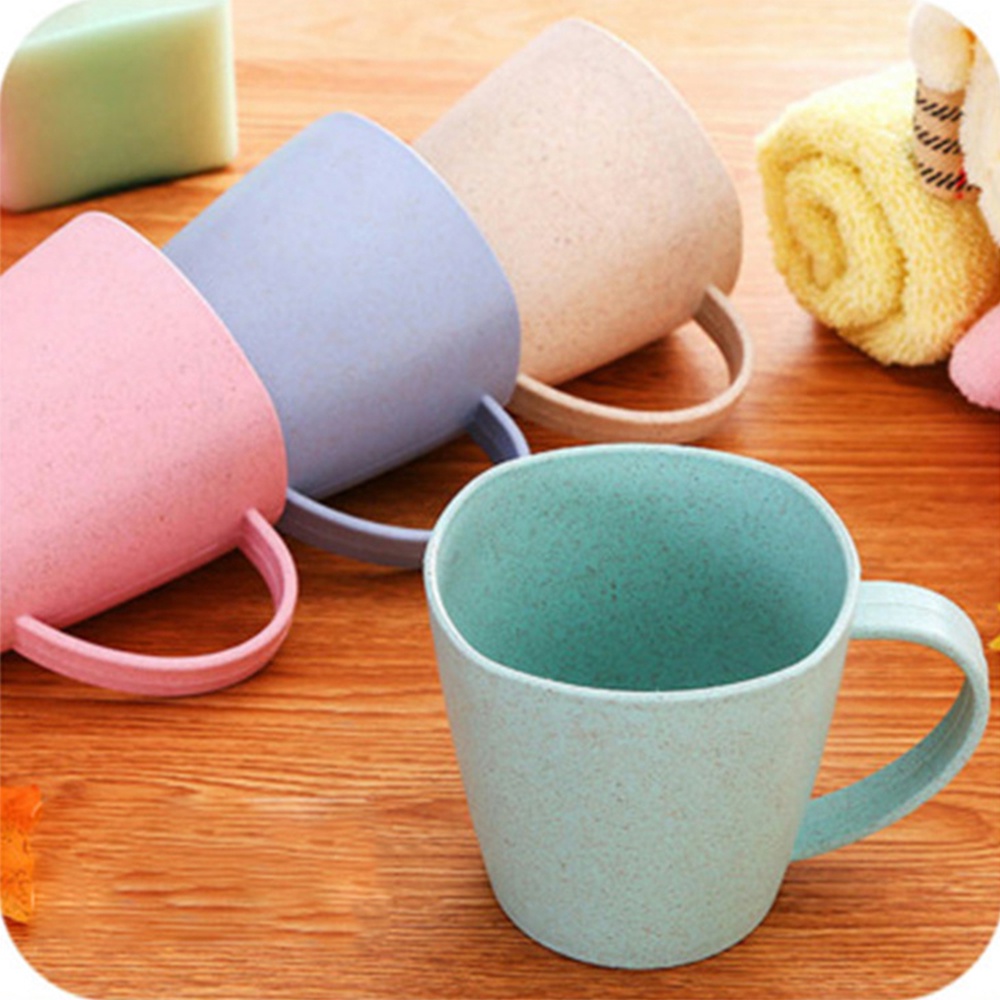 Cốc Đánh Răng - Ly Uống Nước L2 Lúa Mạch Dáng Dài Có Quai Cầm