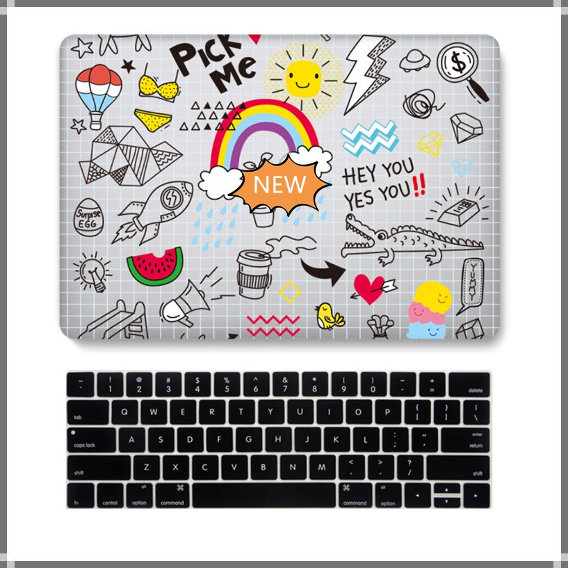 M2 Air13 A2681 Rainbow Pattern For Macbook case 2021 Pro14：A2442Air Pro Retina 11 12 13 15 16" Protector case Cartoon Keyboard cover 2018 2019 2020