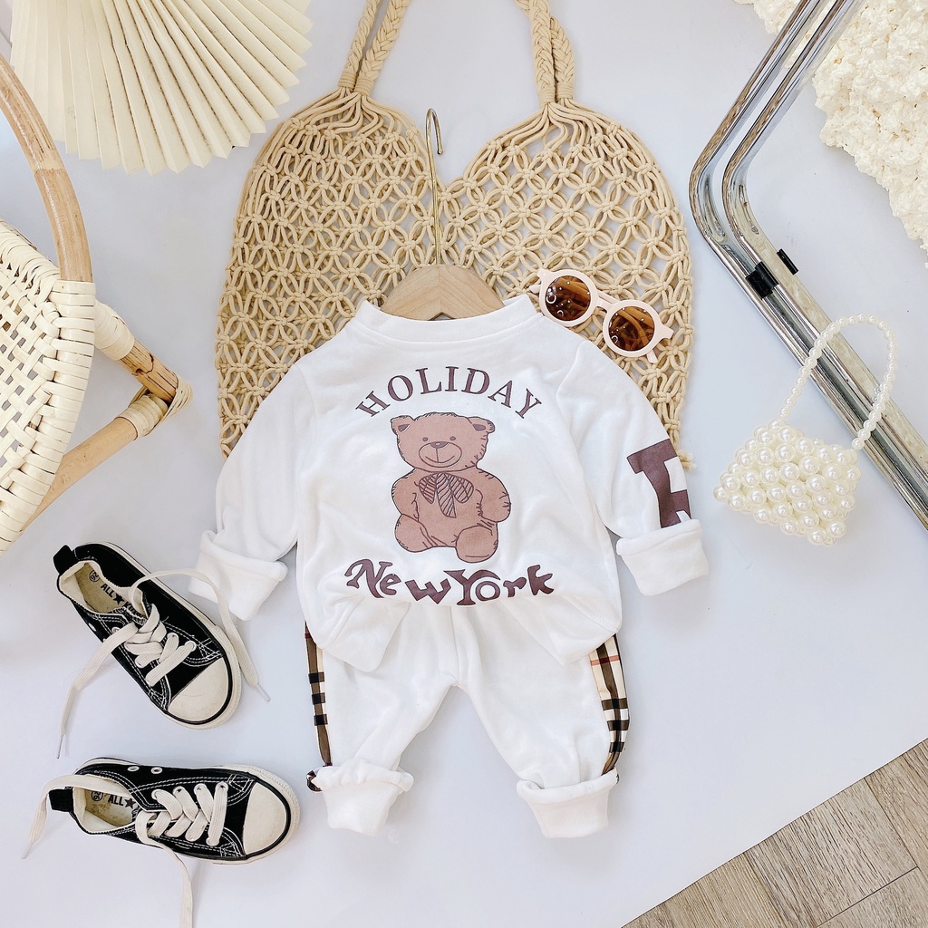 Bộ thu đông đông dài tay cho bé gái 8-18kg