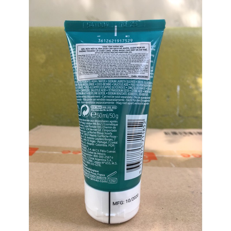 Sữa rửa mặt La Roche Posay Gel cho da dầu mụn 50ml, 400ml