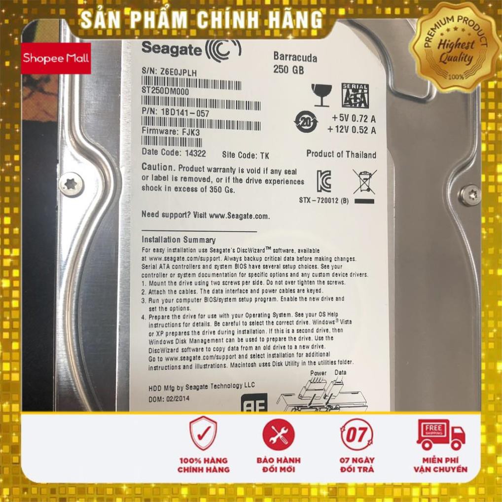 Siêu sale_ Ổ cứng HĐ cũ Seagate, WD, Toshiba 250G, ổ cứng cũ hdd 250g, 500g, 1Tb 2TB ổ cứng máy tính cũ, ổ cứng pc cũ