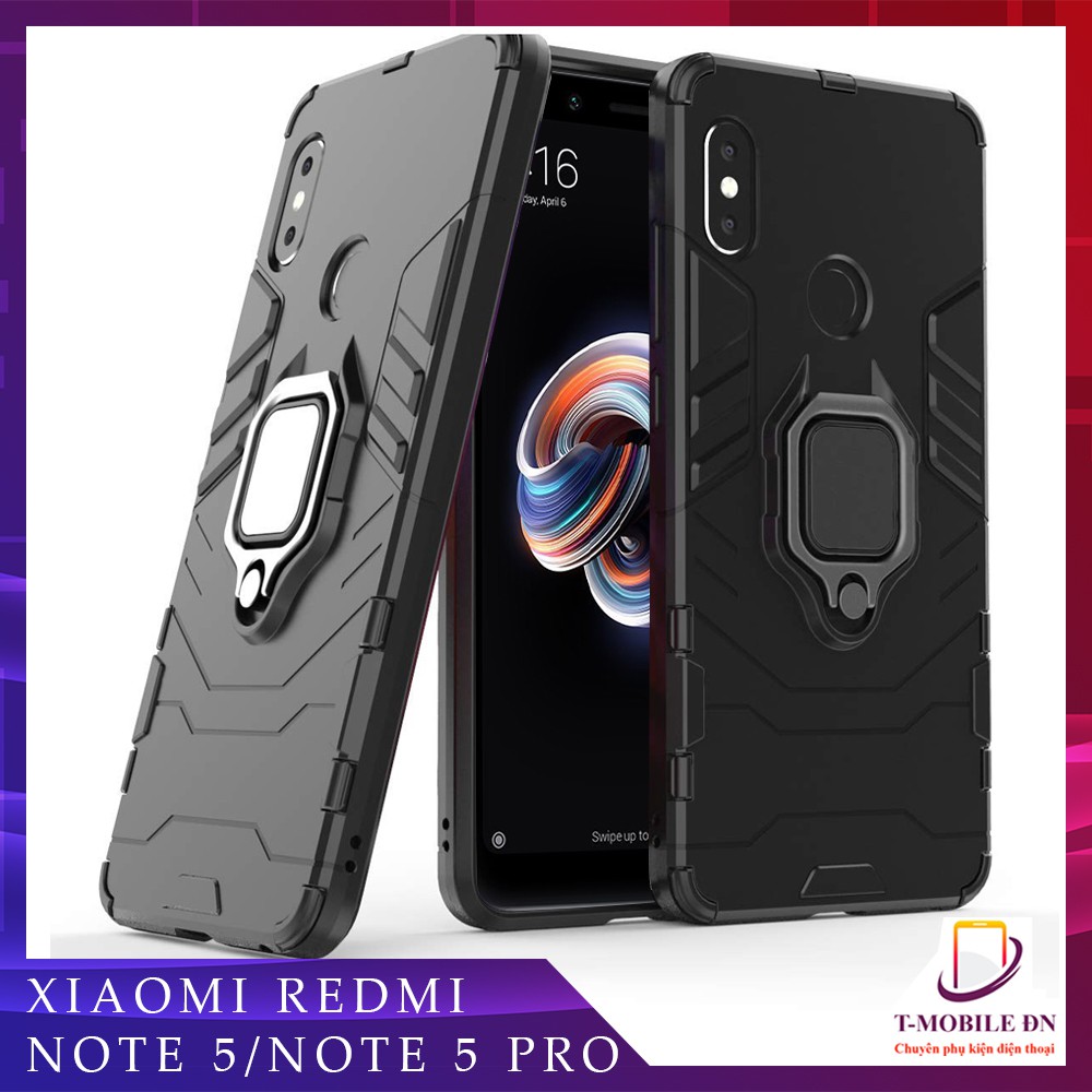 Ốp lưng Xiaomi Redmi Note 5/ Note 5 Pro iron man chống sốc kèm nhẫn iring chống xem video bảo vệ camera