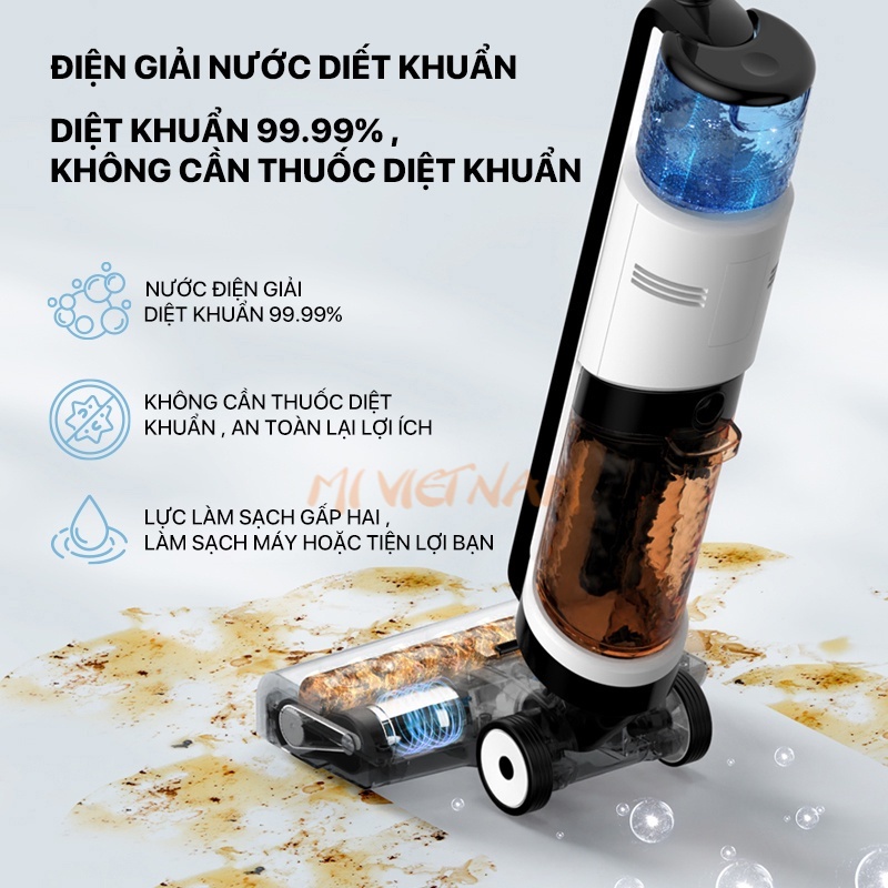 Máy lau nhà diệt khuẩn không dây Deerma VX100 máy hút bụi Diệt khuẩn nano 99% Vệ sinh khô và ướt