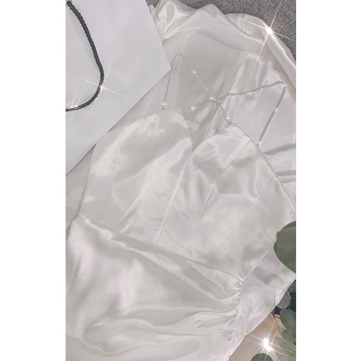 MS1233Y ĐẦM CÚP NGỰC DÂY ĐÁ PHA LÊ TÔN DÁNG full size S/M/L/XL