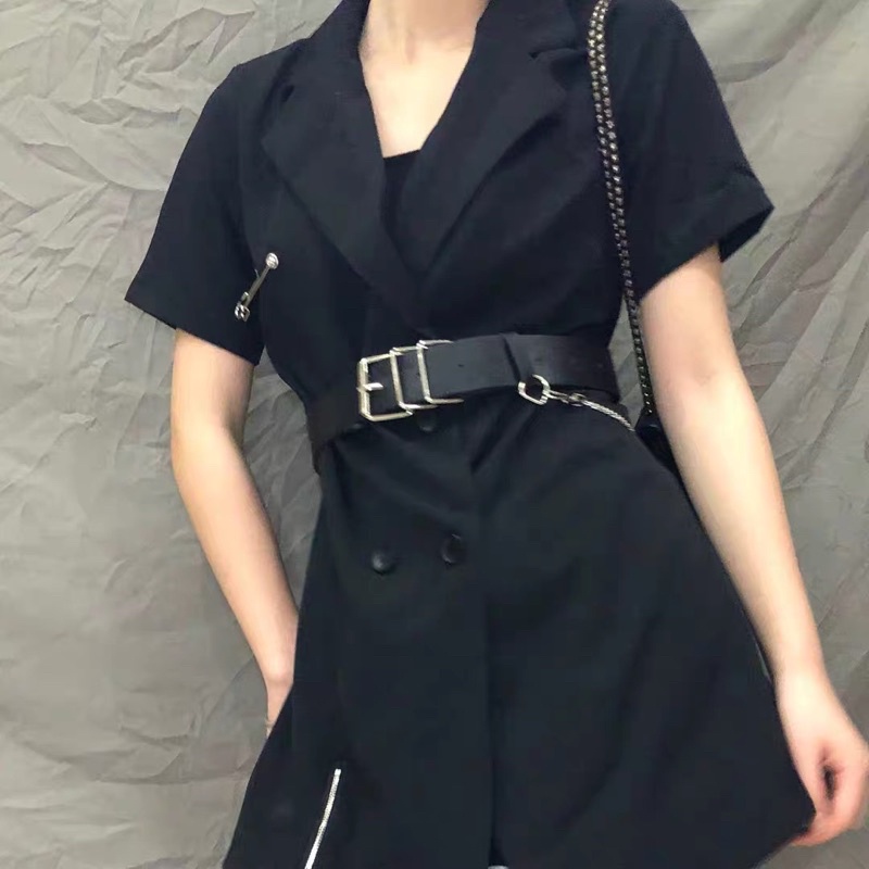 Set váy vest đen kèm 3 phụ kiện