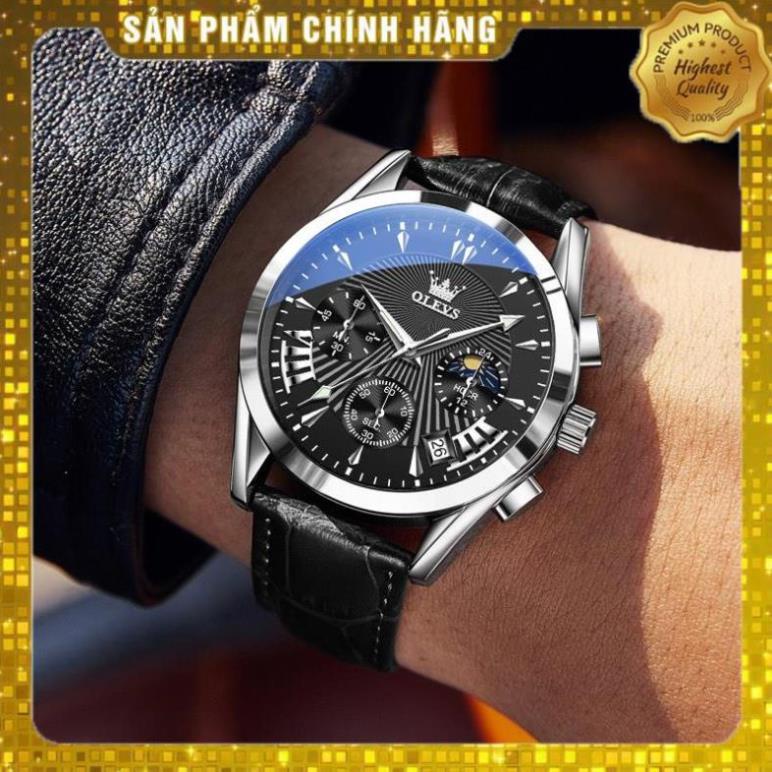 [HÀNG CHUẨN AUTH] Đồng hồ nam chính hãng OLEVS 2876 dây da bò  Chống thấm nước sâu  hiệu ứng phát sáng