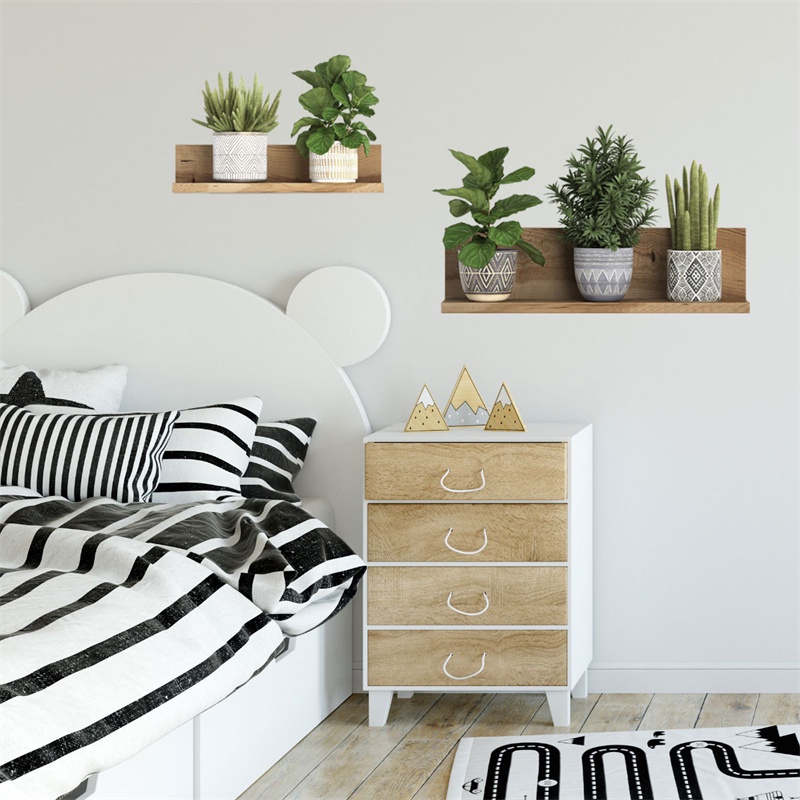 Watercolor style potted green value wall stickers decorative PVC personalized plant potted stickers