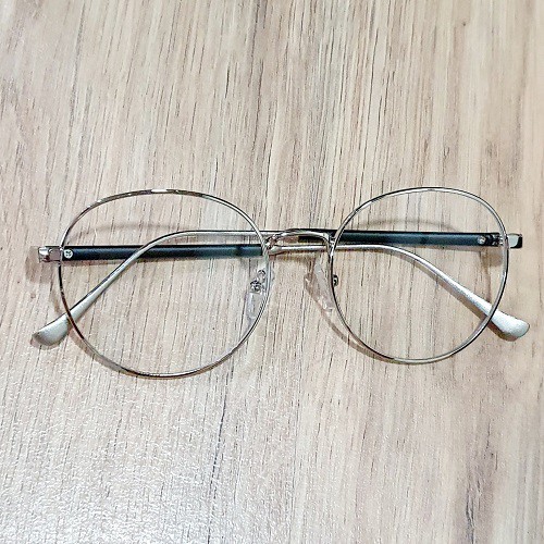 Kính Thời Trang Gọng 2 Viền Nhựa Và Kim Loại Form Tròn Phong Cách Cổ Điển