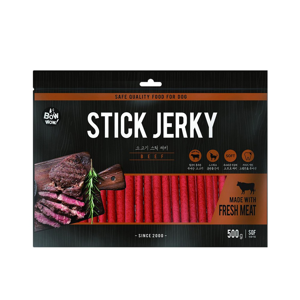 [TÚI TIẾT KIỆM] THỊT BÒ QUE BEEF JERKY BOWWOW CHO CHÓ 500GR