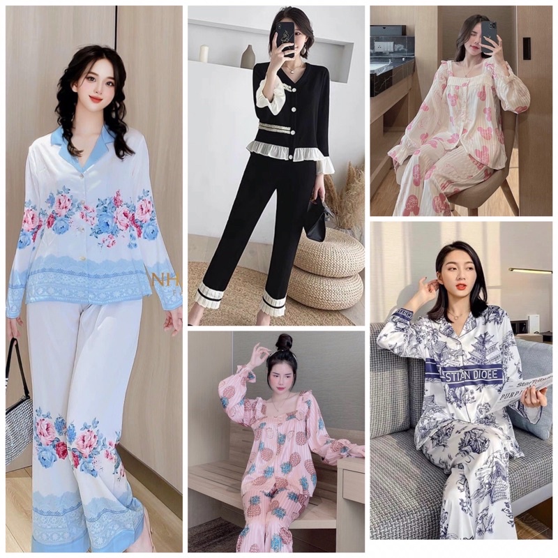 Đồ bộ lụa latin và lụa xước cao cấp tay ngắn, dài quần dài các kiểu vừa đẹp vừa sang