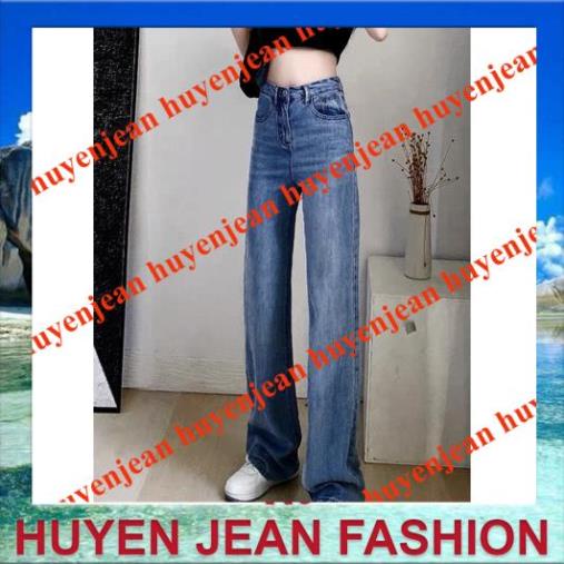 quần jean ống rộng trơn cạp cao phong cách ulzzang hàn quốc