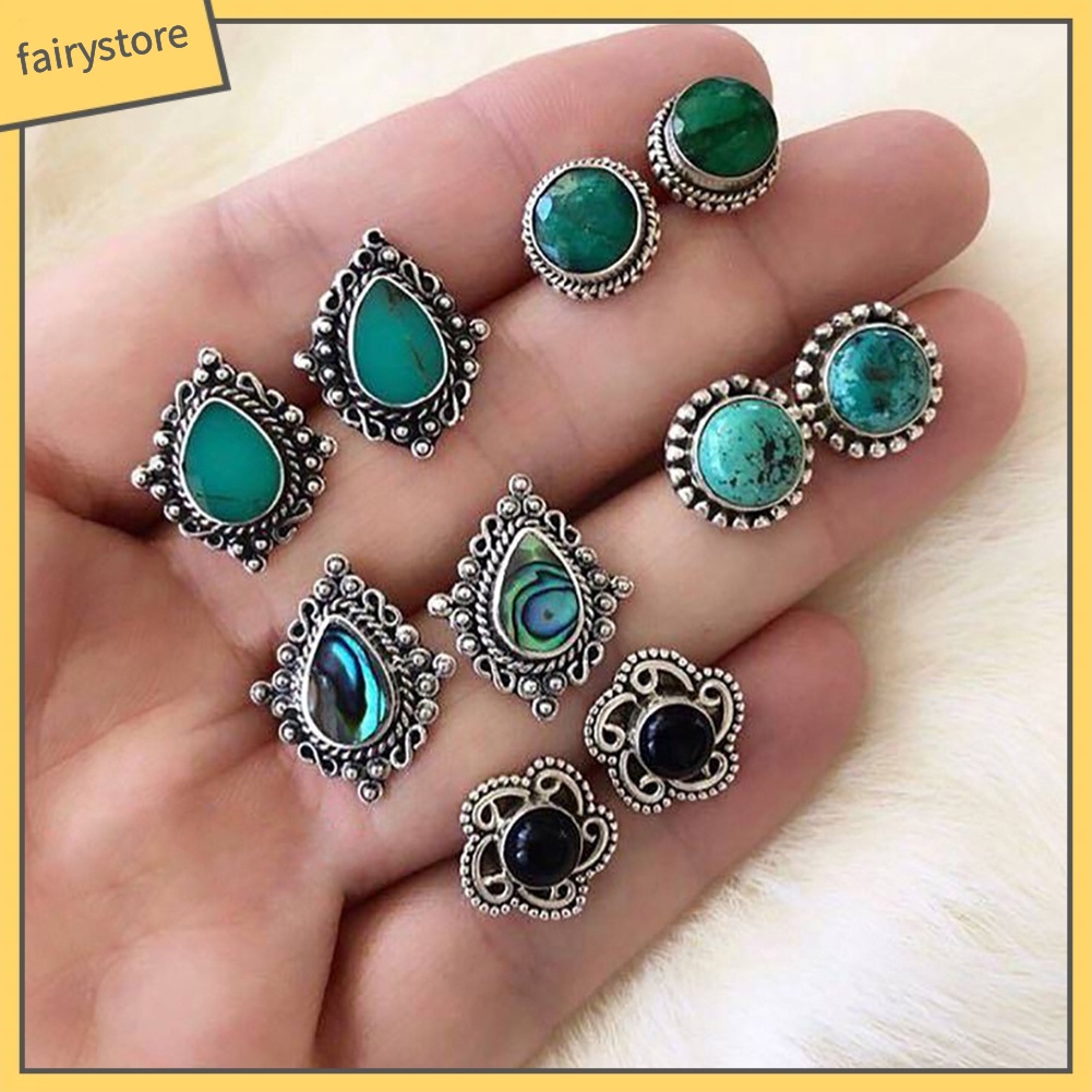 Set 5 đôi khuyên tai phong cách bohemian thời trang thời thượng cho nữ