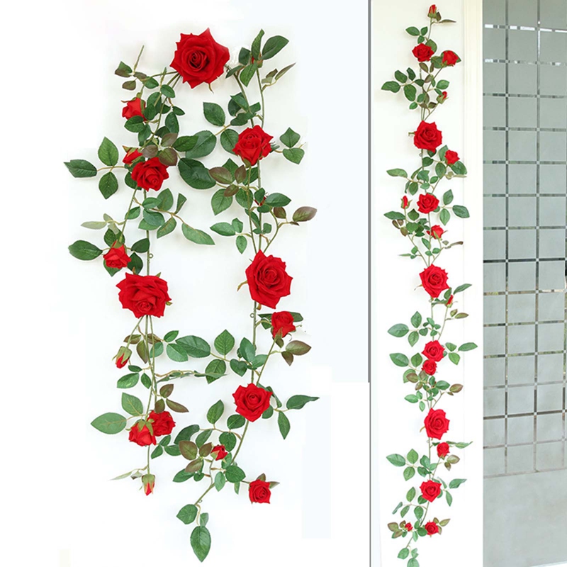 Dây hoa hồng giả tạo hình dây leo dành cho trang trí phòng khách