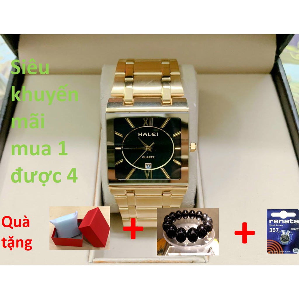 Đồng Hồ HALEI Nam Vuông Siêu Khuyến Mãi Mua 1 được 4