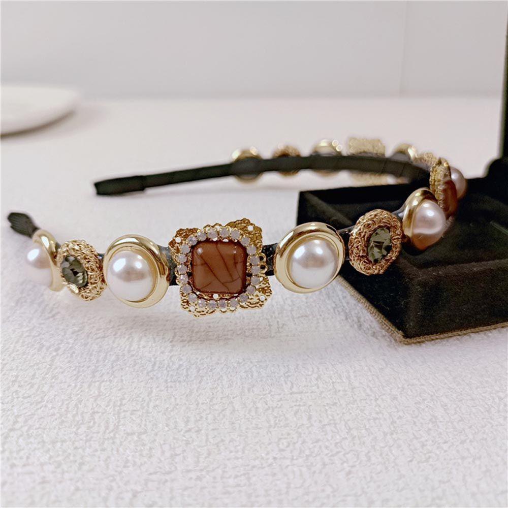 QQMALL Băng Đô Cài Tóc Không Trơn Hình Bướm Phong Cách Baroque Cổ Điển Cho Nữ
