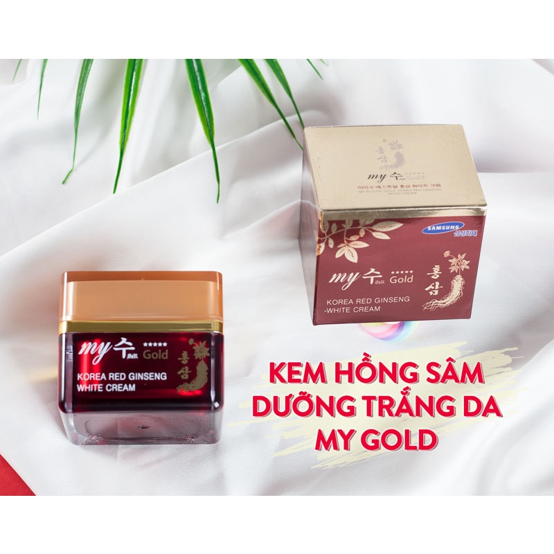 Kem sâm My Gold Korea Red Ginseng White Cream 50ml dưỡng trắng da Hàn Quốc