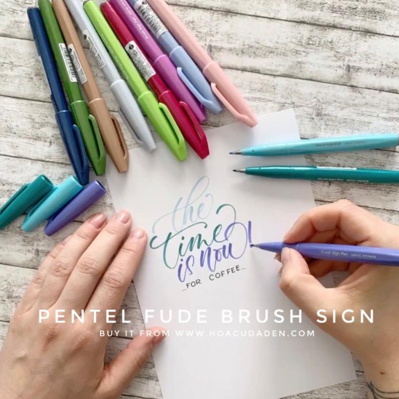 Bút Pentel Fude Touch Brush Sign Màu Mới (Bán Lẻ)