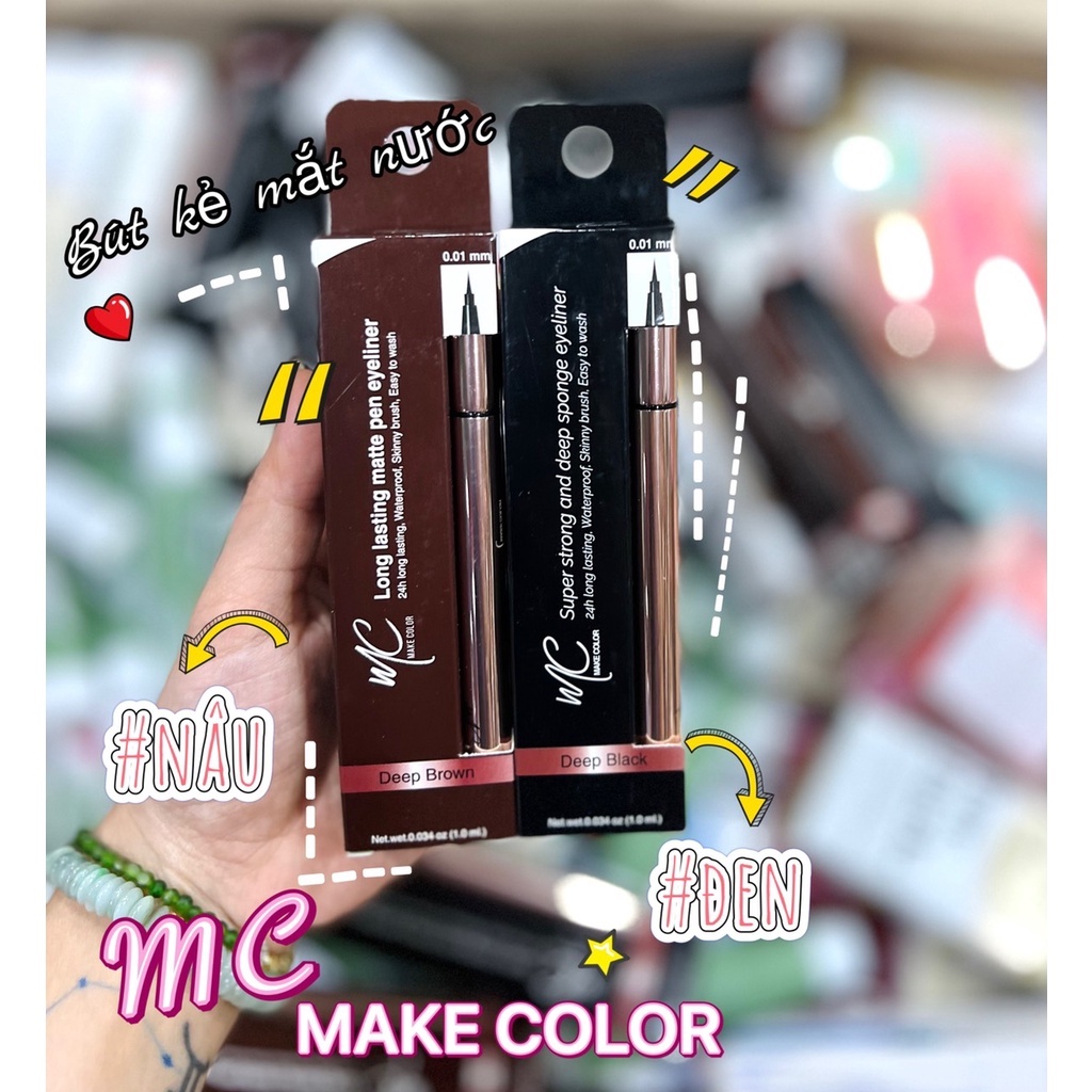 Bút kẻ mắt MC Make Color lâu trôi không lem Super strong and deep sponge eyeliner