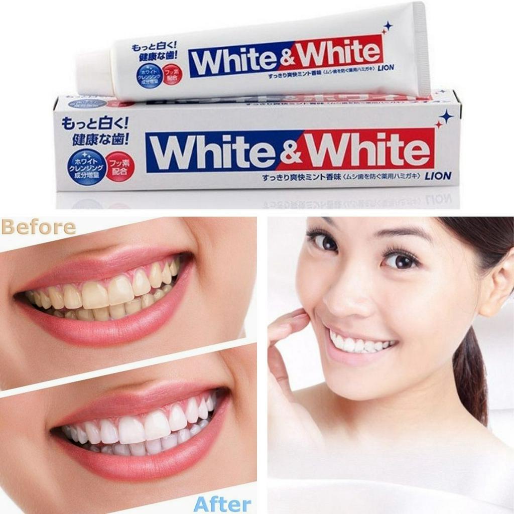 Kem Đánh Răng White & White Nhật Lion 150g