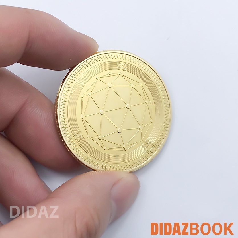 Đồng Xu QTUM, Bitcoin mạ vàng, bạc 24k đồ lưu niệm, trang trí, sưu tầm, quà tặng hội nhóm QTUM01