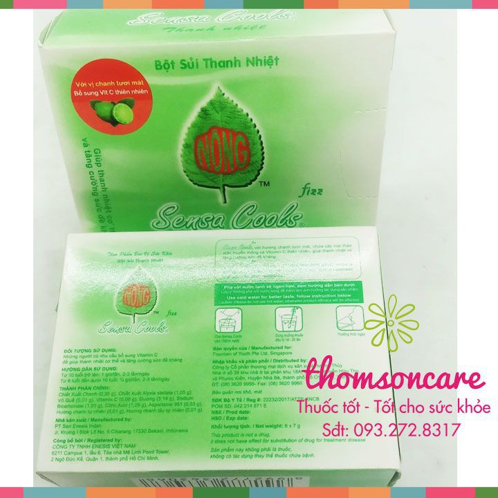 Bột sủi thanh nhiệt Sensacool - hỗ trợ giảm nhiệt miệng, bổ sung Vitamin C