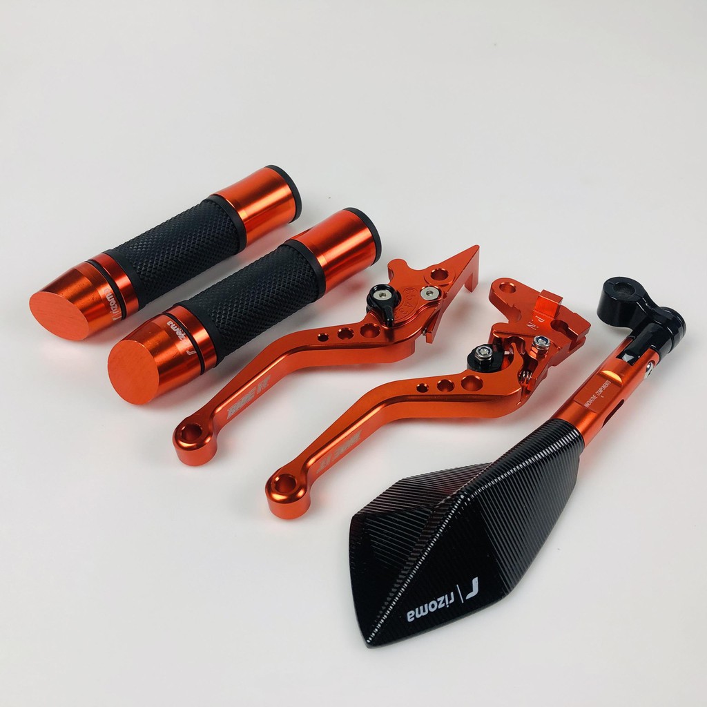 HÌNH THẬT Combo: 02 bao tay gù ý, 02 tay thắng  , 01 kiếng  chiếu hậu dùng cho các dòng xe -MÀU CAM