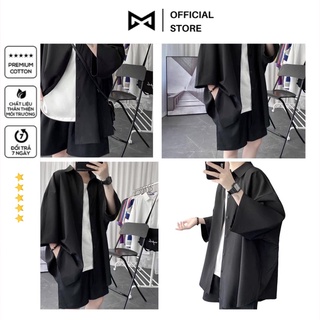 Set bộ Sơ mi đen quần short dưới 68kg siu chất