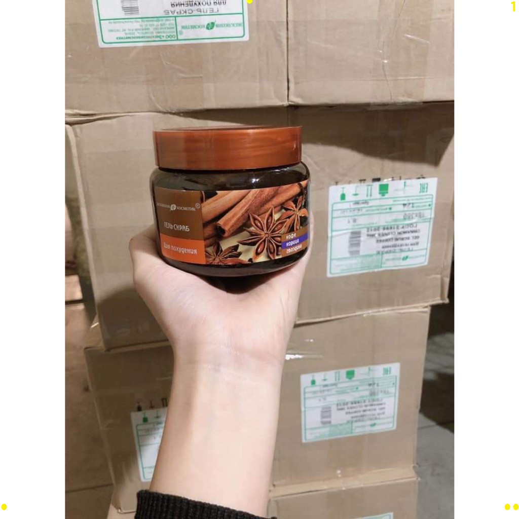 Tẩy da chết body Nga chiết xuất từ quế hồi, cà phê 350gr, kem tẩy tế bào da chết toàn thân HOT