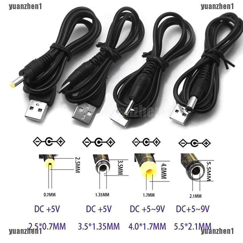 Dây cáp nguồn chuyển đổi cổng usb sang cổng 2.5 3.5 4.0 5.5mm 5V DC