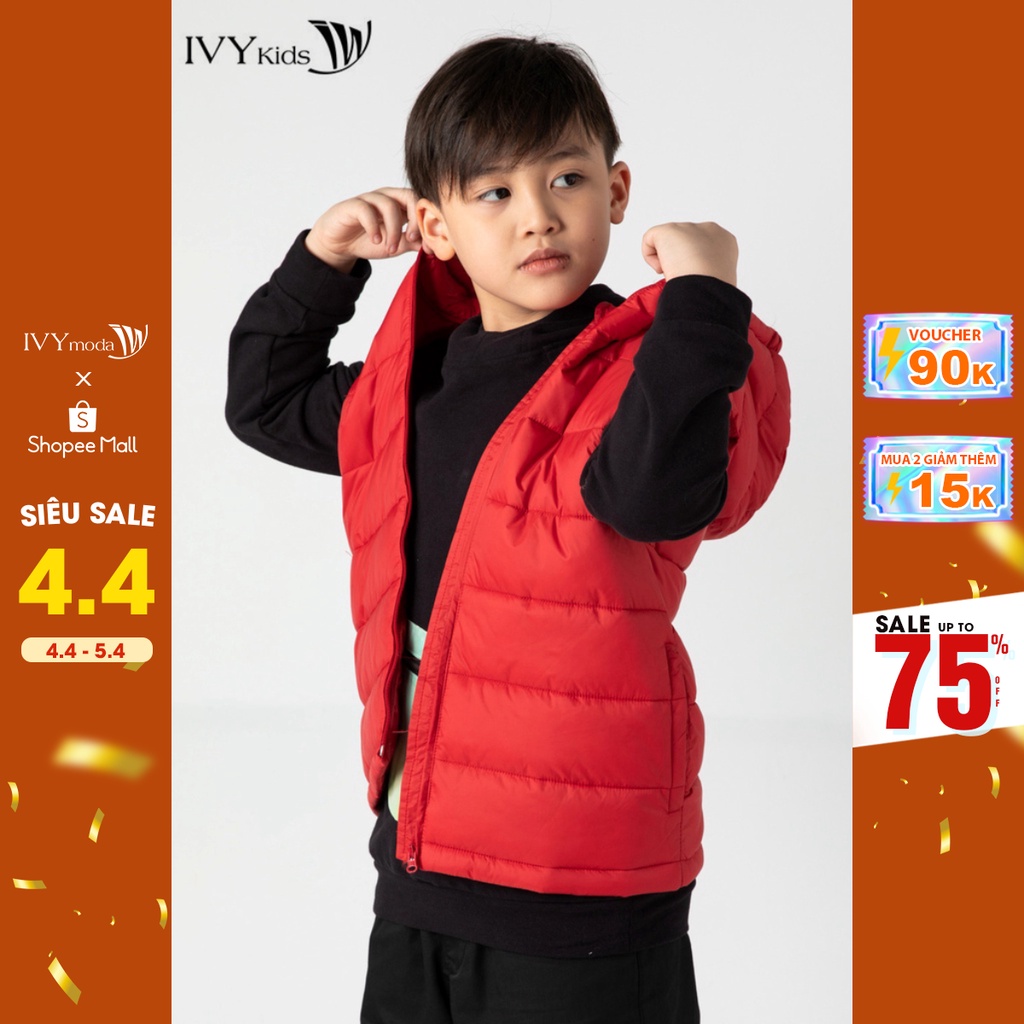 Áo khoác phao gile bé trai IVY moda MS 79K1266