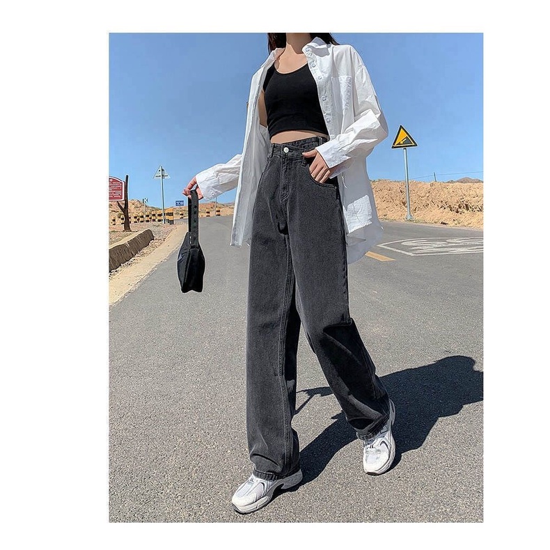 Quần Jean Ống Rộng Lưng Cao Thời Trang Cho Nữ JH-NZK-03