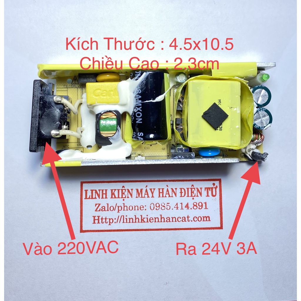 [Mã LIFEXANH03 giảm 10% đơn 500K] Nguồn 24V 3A Không Vỏ