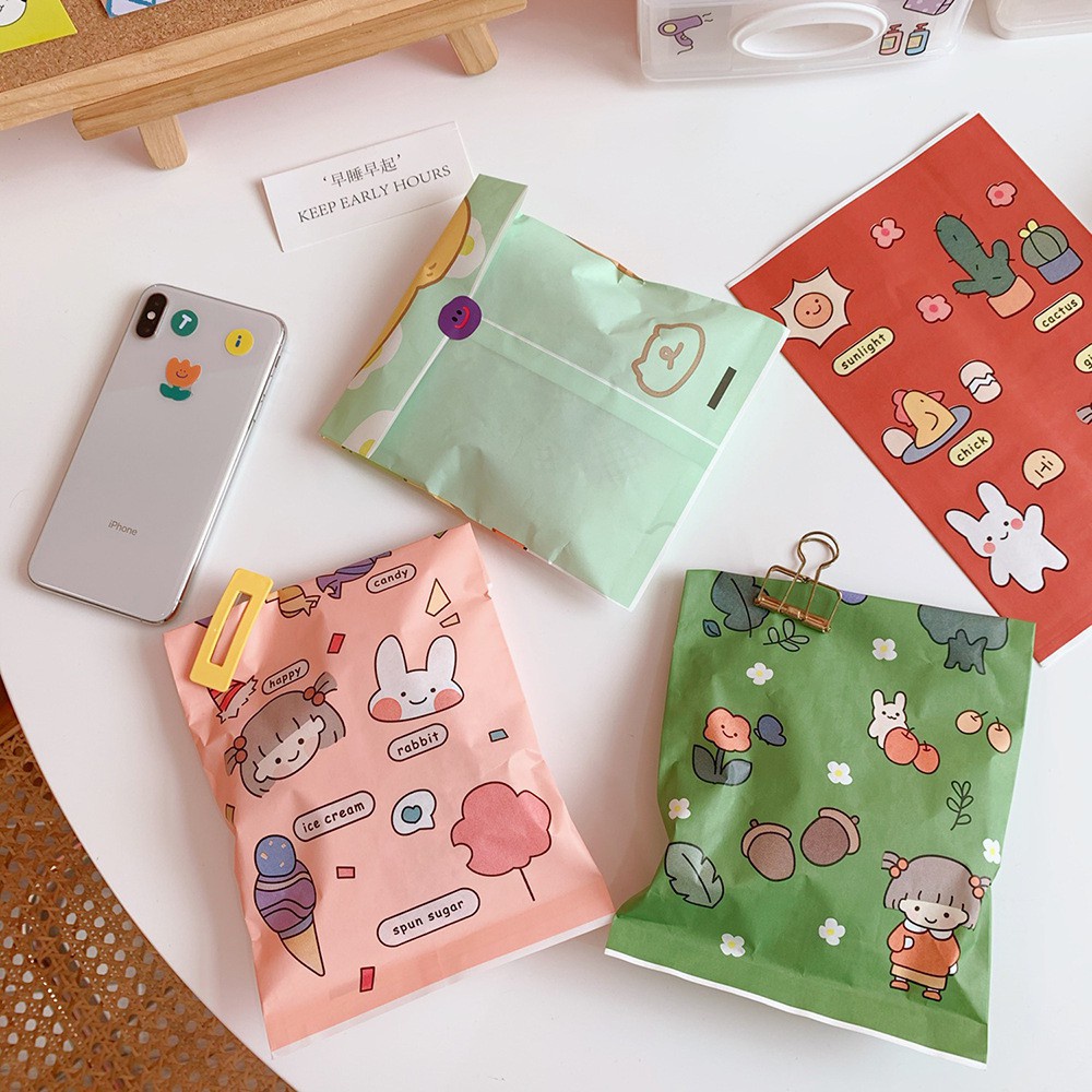 Túi giấy đựng quà mini, túi giấy đựng bánh kẹo,scrunchies nhiều hình xinh xắn