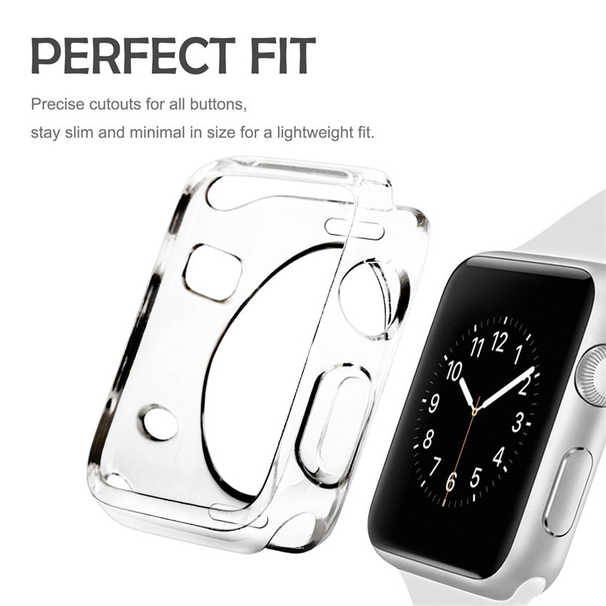 Vỏ Trong Suốt Bảo Vệ Đồng Hồ Apple Watch Series 7 6 SE 5 4 3 2 1 iWatch 45mm 44mm 42mm 41mm 40mm 38mm