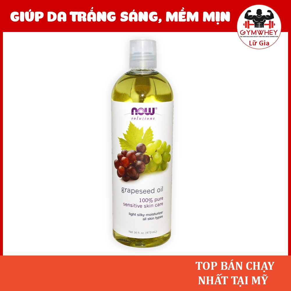 Now GrapeSeed Oil Tinh Dầu Nho Vitamin Và Khoáng Chất Giúp Đẹp Da, Hỗ Trợ Tóc Suôn Mượt