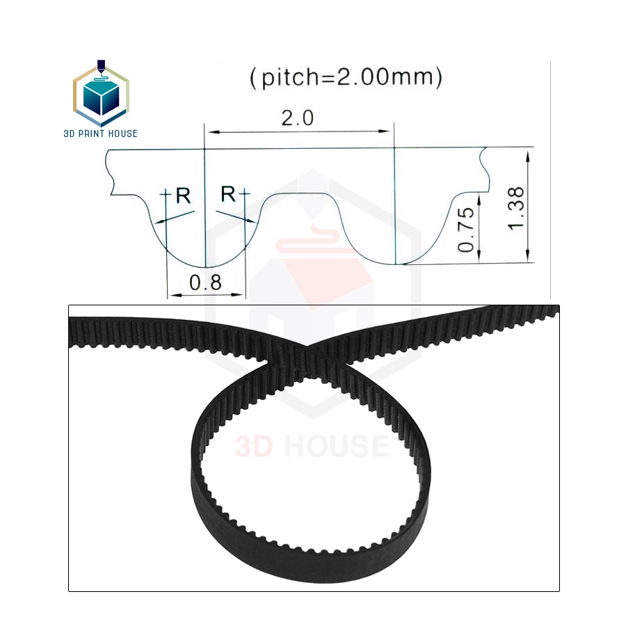 Dây Đai GT2 Bản 6 - 10mm Lõi Thép Cho Máy In 3D (1mét)