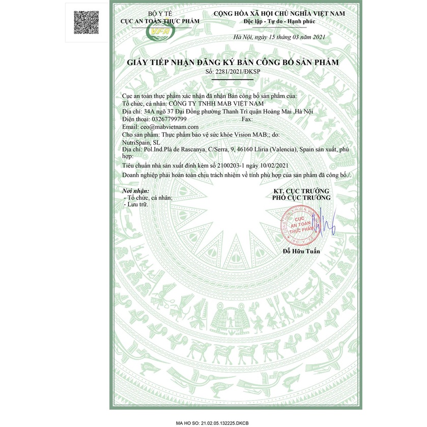 VISION MAB - Viên uống bổ mắt tăng cường thị lực giảm cận thị , viễn thị , thoái hóa điểm vàng