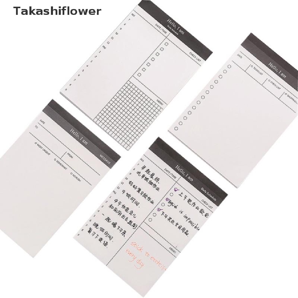 (Takashiflower) Giấy Dán Ghi Chú Lập Kế Hoạch Hàng Ngày Để Làm List Time Bán Chạy