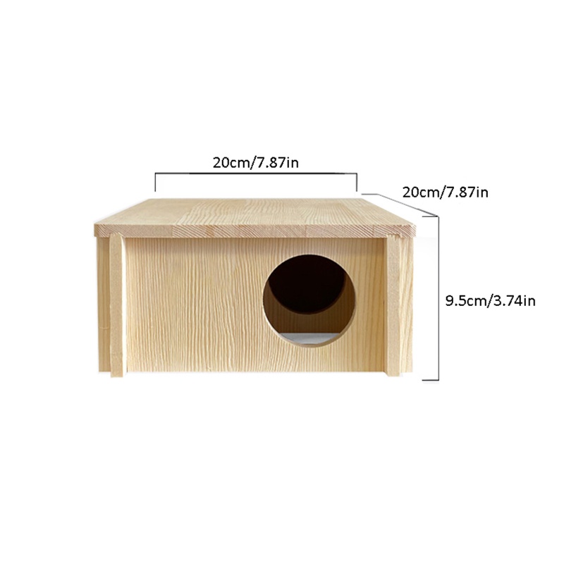 Thùng gỗ nhà ở nơi ẩn náu với 2 buồng cho động vật nhỏ chuột hamster/ chuột chinchillas/ chuột lang