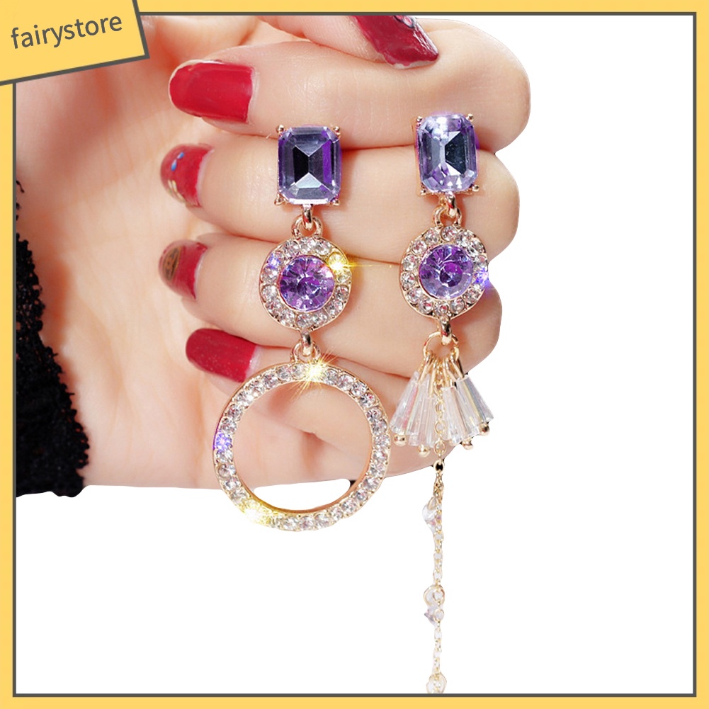 Bông Tai Hợp Kim Đính Đá Kiểu Dáng Độc Đáo Cho Nữ