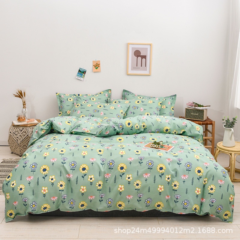 Bộ chăn ga gối cotton poly Lidaco decor phòng ngủ vintage các mẫu Hoa quả sắc màu | BigBuy360 - bigbuy360.vn