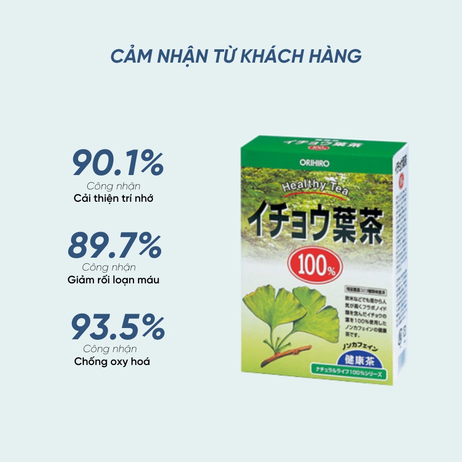 Trà lá bạch quả Orihiro hỗ trợ cải thiện trí nhớ 26 gói/hộp