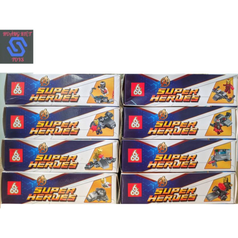 Đồ chơi Lego Minifigure Avengers Super Hero set Iron Man 8in2 Hulkbuster 666 66010